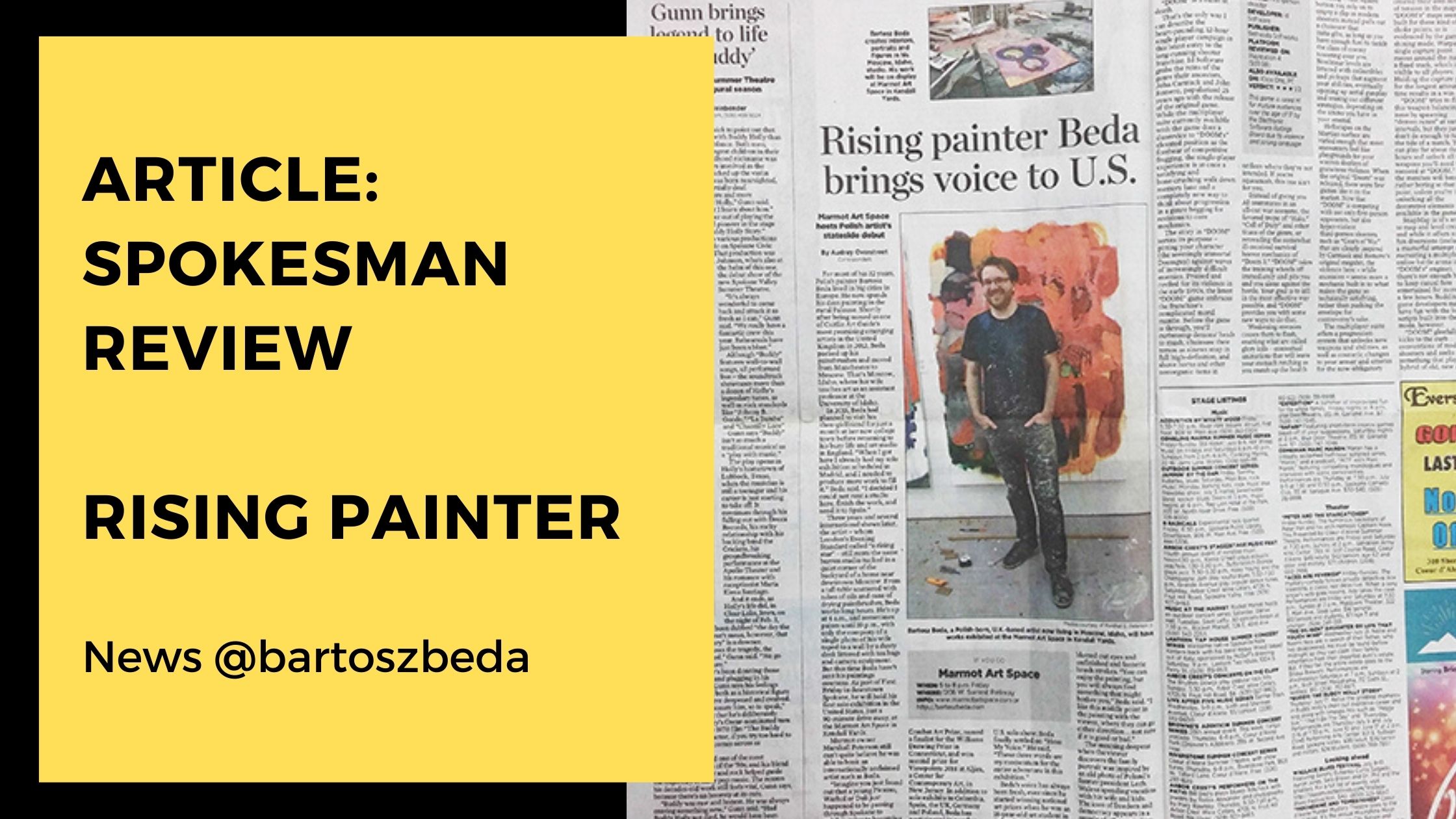 You are currently viewing Spokesman Article: Bartosz Beda is an artist on the rise
