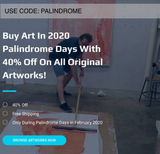 Buy Art in 2020 Palindrome Days with 40% Off On All Artworks!