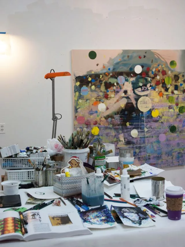 Read more about the article Art Studio View with Oil Portraits in Progress from 2015