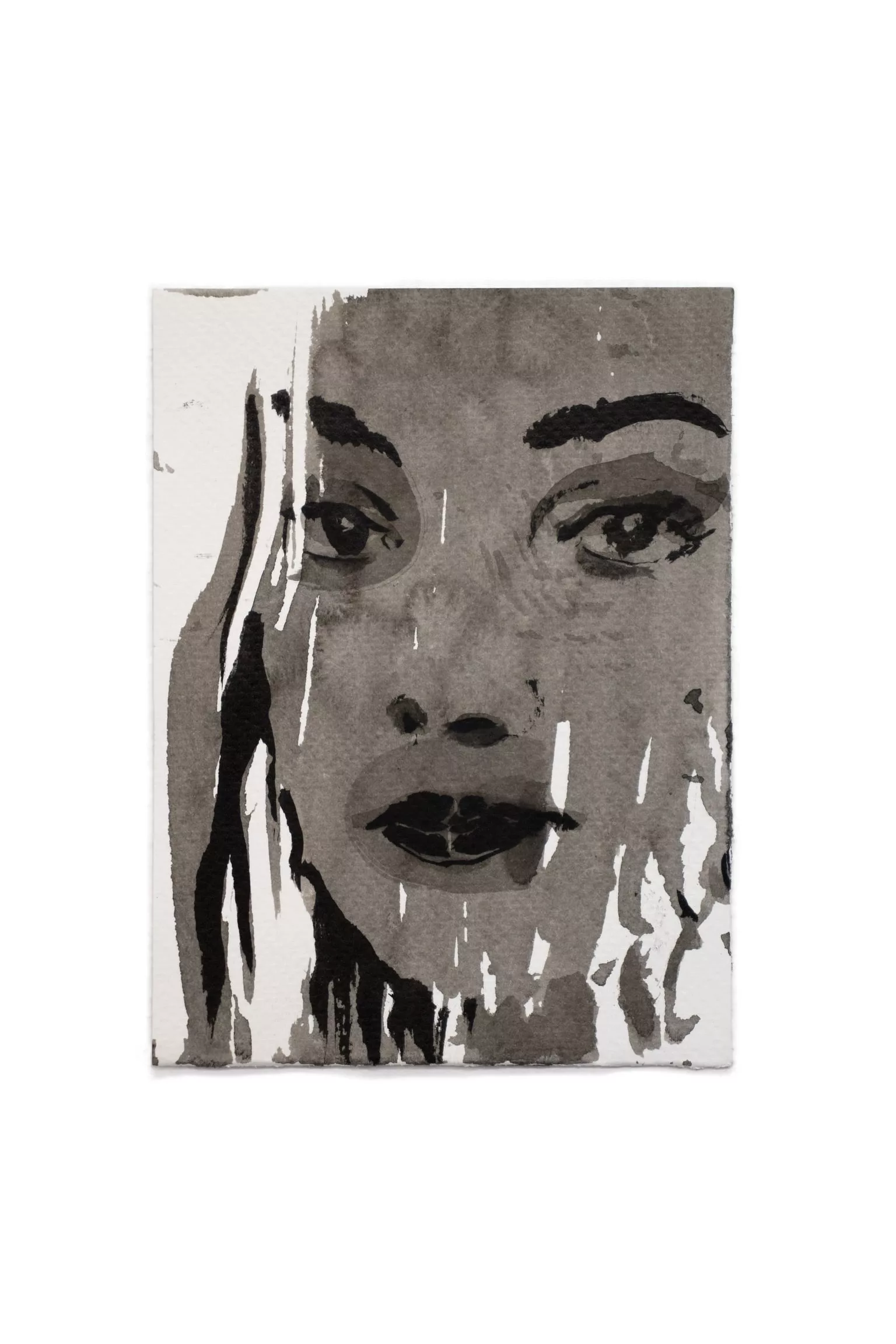 Anastasia 07, Small Portrait Painting in Ink on Paper 3