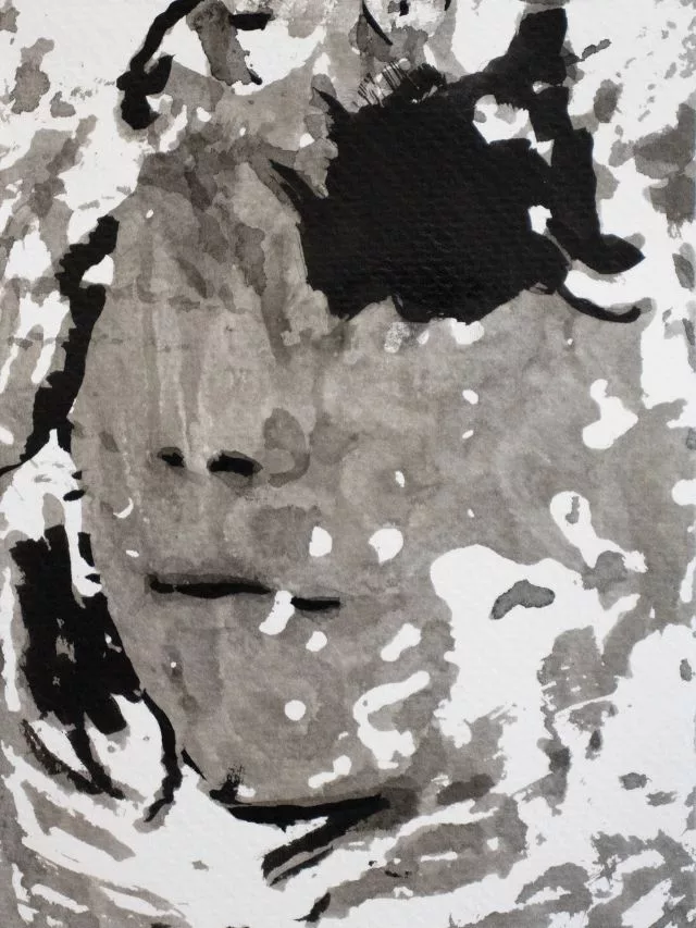 Anastasia 09, A Captivating Small Portrait Painting in Ink 2